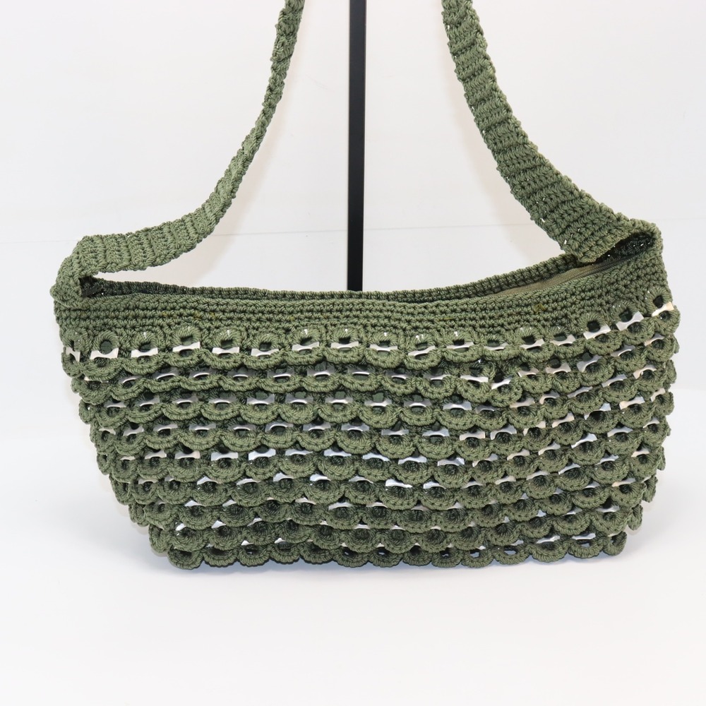 Unbranded Soda Tab Crochet Shoulder Bag OS Olive Green Women Recycled Eco